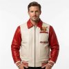Custom Vintage Applique Embroidery Bomber Jacket, Genuine Leather
