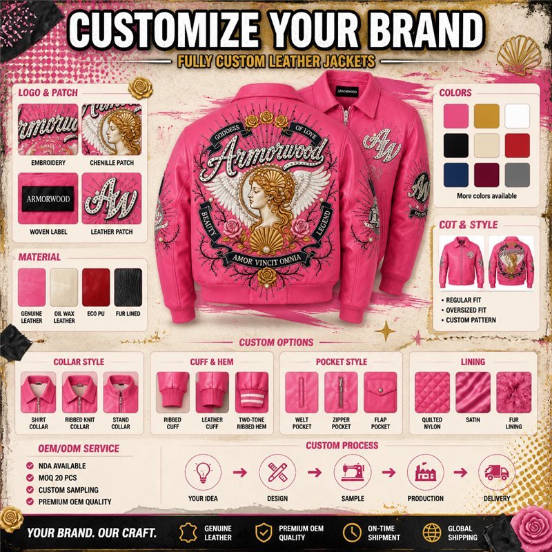 Custom Applique Embroidery Coach Jacket for Women