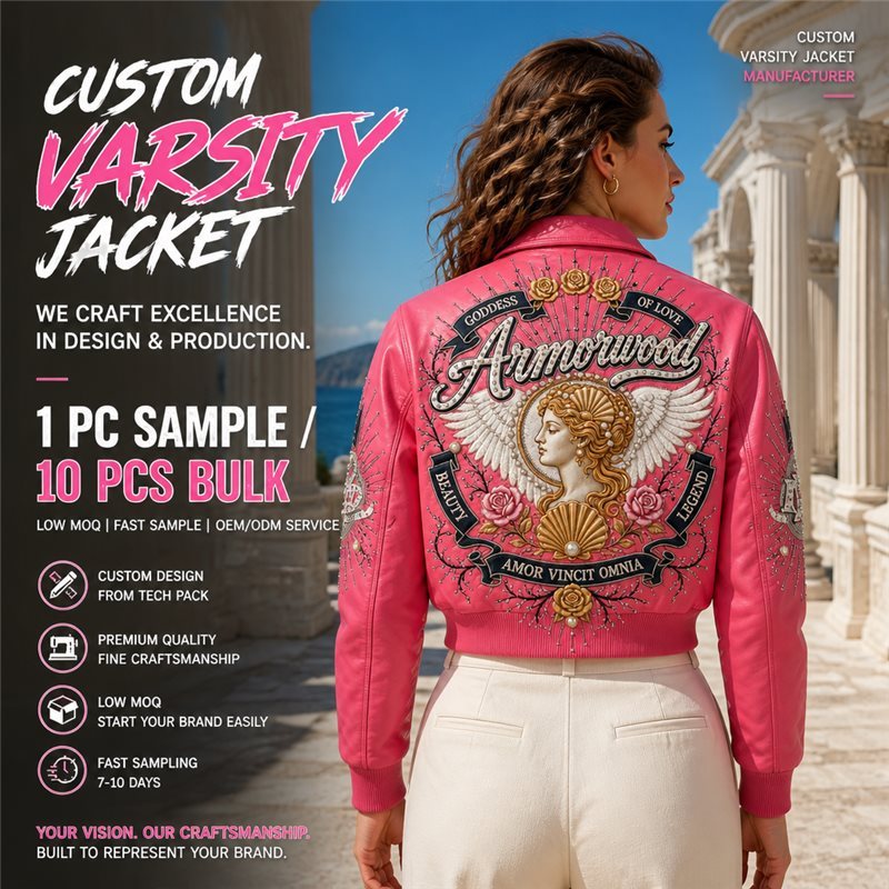 Custom Luxury Applique Leather Patch Women Coach Jacket