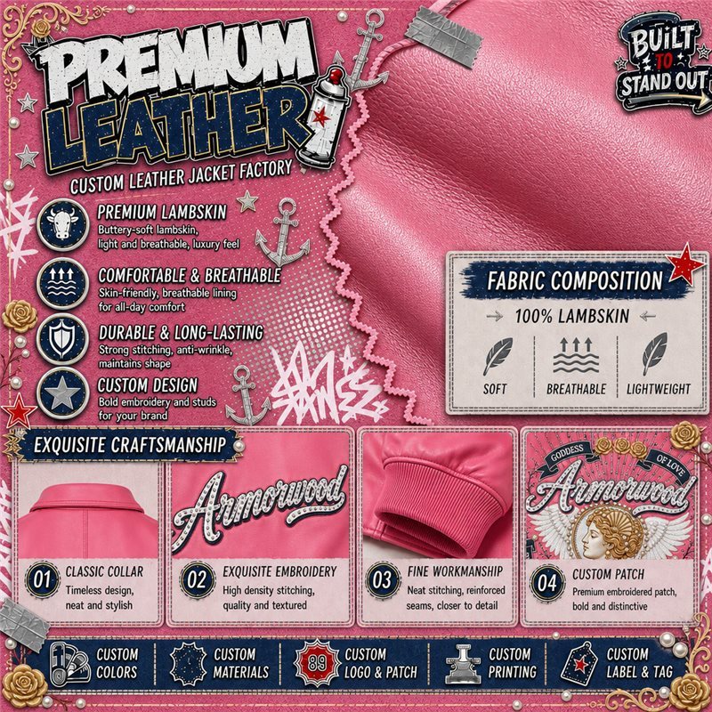 Custom Luxury Women Cropped Lambskin Jacket