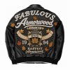 Custom Men's Lambskin Bomber Jacket, Genuine Leather, Rhinestone