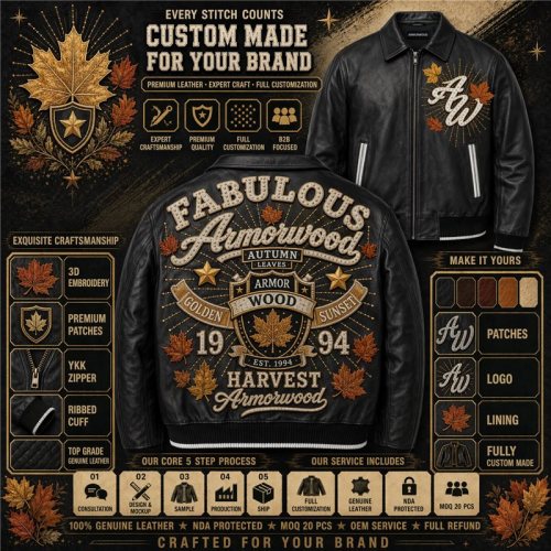Custom Men's Lambskin Bomber Jacket, Genuine Leather, Rhinestone
