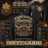Custom Men's Lambskin Bomber Jacket, Genuine Leather, Rhinestone
