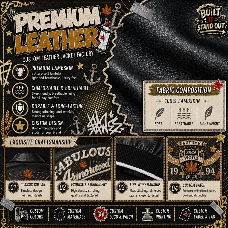 Bespoke 100% Lambskin Men's Fall Jacket