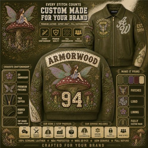 Women Leather Coach Jacket with Applique Embroidery, Rhinestone