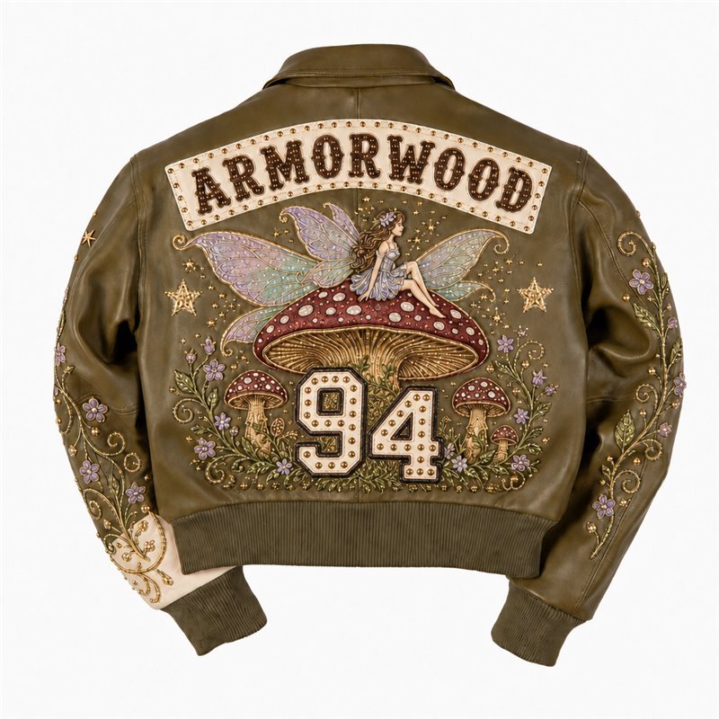 Bespoke Women's Cropped Varsity Leather Jacket
