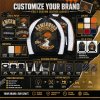 Full Custom Men's Embroidered Logo Goatskin Varsity Jacket, Genuine Leather