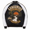 Full Custom Men's Embroidered Logo Goatskin Varsity Jacket, Genuine Leather