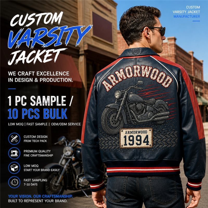 Bespoke Retro Moto Biker Style Leather Jacket