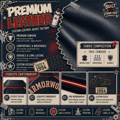 Custom Cowhide Aviator Bomber Jacket, Genuine Leather, Applique