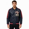 Custom Cowhide Aviator Bomber Jacket, Genuine Leather, Applique