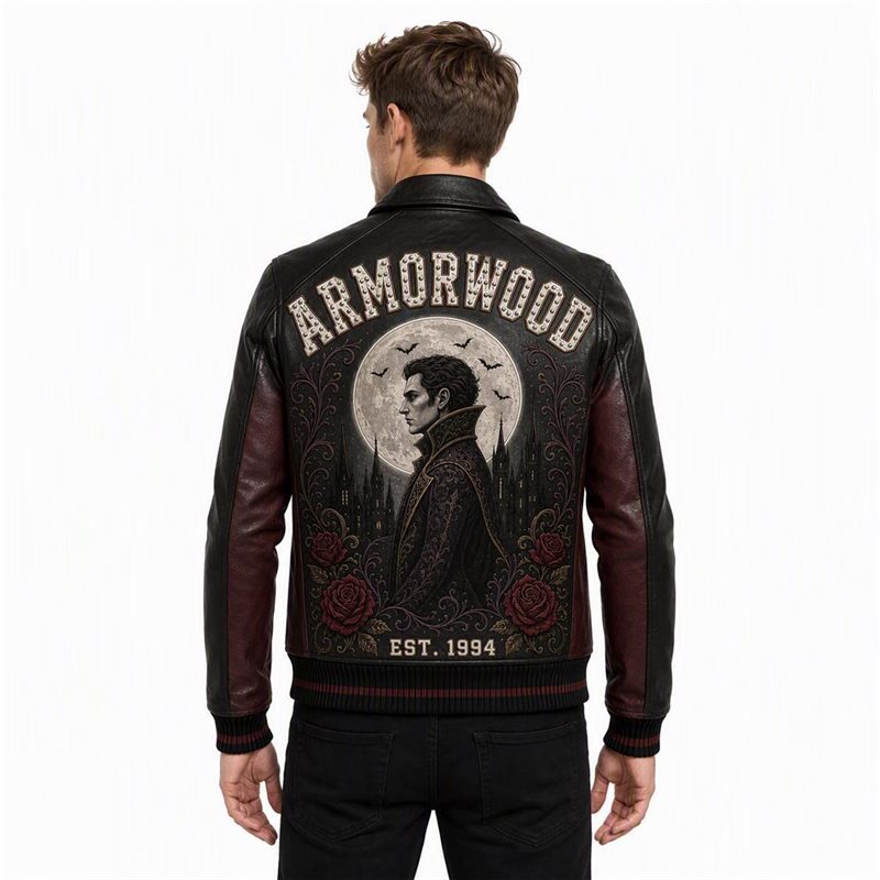Custom Genuine Goatskin Varsity Embroidery Outerwear Men