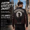 Custom Men's Gothic Style Jacket, Genuine Leather, Applique, Custom Made to Order
