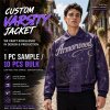 Custom Gothic Style Men's Genuine Leather Fall Jacket, Rhinestone