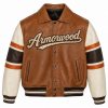 Full Custom Studs Applique Embroidery Cowhide Jacket for Men, Genuine Leather