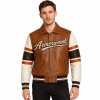 Full Custom Studs Applique Embroidery Cowhide Jacket for Men, Genuine Leather