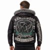 Leather Streetwear Outerwear Jacket, Applique, Genuine Leather