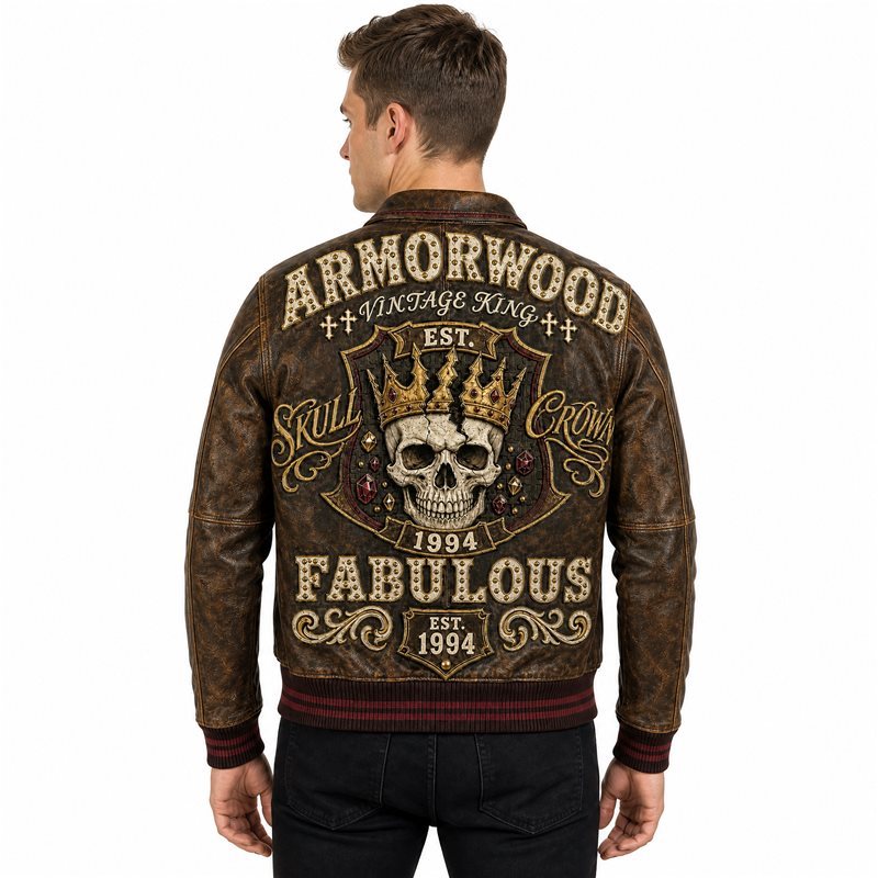 Bespoke Genuine Leather Varsity Jacket Wholesale