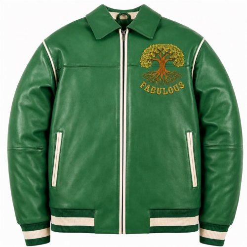 Custom Men's Baseball Leather Jacket, Rhinestone, Cowhide, Custom Made to Order