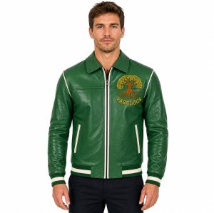 Custom Men's Baseball Leather Jacket, Rhinestone, Cowhide, Custom Made to Order