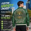 Custom Men's Baseball Leather Jacket, Rhinestone, Cowhide, Custom Made to Order