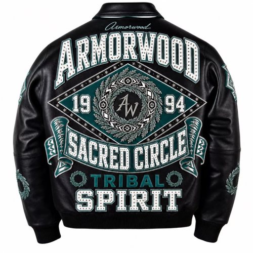 Custom Men's Jacket Leather, Applique, Lambskin, Custom Made to Order
