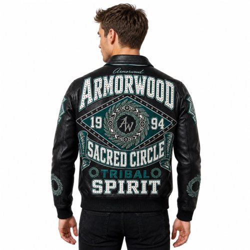 Custom Men's Jacket Leather, Applique, Lambskin, Custom Made to Order