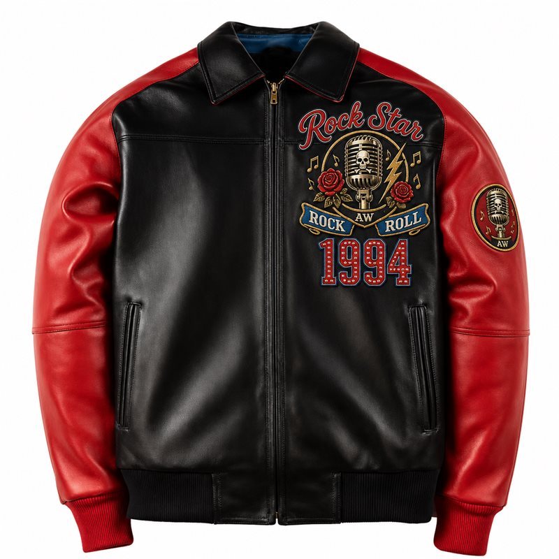 Bespoke Two Tone Genuine Leather Men's Jacket