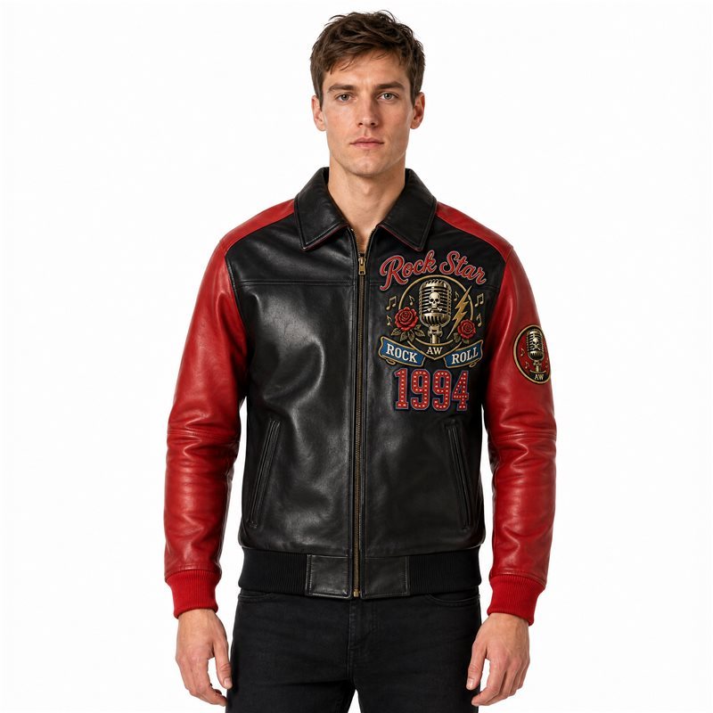Bespoke Two Tone Genuine Leather Men's Jackets