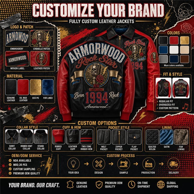 Custom Made Applique Sheepskin Jacket with Rhinestone