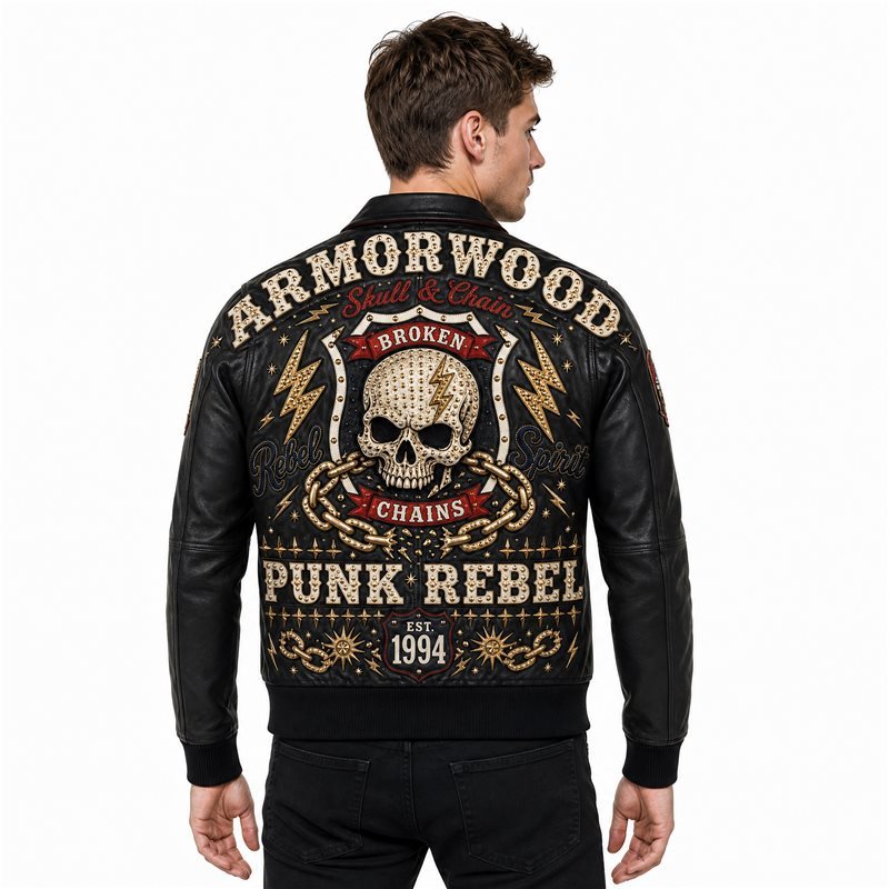 Bespoke Genuine Leather Bomber Outerwear for Men Wholesale