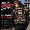 Custom Made Punk Style Men's Leather Jacket, Applique, Cowhide