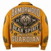 Custom Men's Luxury Applique Embroidery Bomber Jacket, Genuine Leather