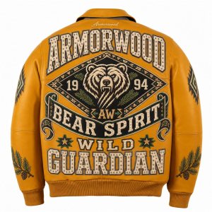 Custom Men's Luxury Applique Embroidery Bomber Jacket, Genuine Leather