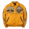 Custom Men's Luxury Applique Embroidery Bomber Jacket, Genuine Leather