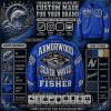 One Stop Custom Genuine Leather Varsity Jacket, Rhinestone, Lambskin