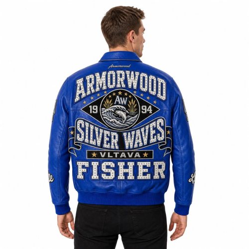One Stop Custom Genuine Leather Varsity Jacket, Rhinestone, Lambskin