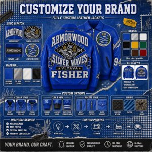 One Stop Custom Genuine Leather Varsity Jacket, Rhinestone, Lambskin