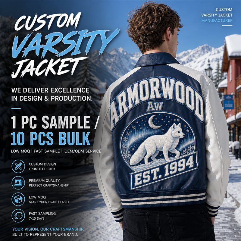 Custom Lambskin Men's Fall Baseball Jacket, Genuine Leather, Two Tone