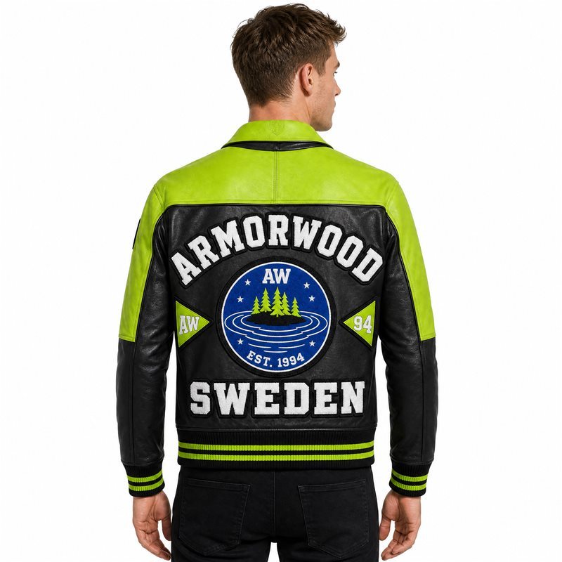 Custom Chenille Embroidery Men's Aviator Jackets