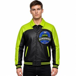 Custom Patchwork Chenille Embroidered Patch Design Varsity Jacket, Genuine Leather
