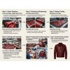Custom Men's Red Cowhide Leather Biker Jacket with Printed Detailing