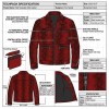 Custom Men's Red Cowhide Leather Biker Jacket with Printed Detailing