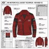 Custom Men's Black & Red Leather Biker Jacket with Embroidered & Applique Detailing