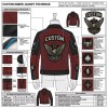 Custom Men's Black & Red Leather Biker Jacket with Embroidered & Patchwork Detailing