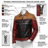 Custom Men's Black & Tan Leather Biker Jacket with Two Tone Detailing