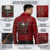 Custom Men's Red Leather Biker Jacket with Spiked & Embroidered Detailing