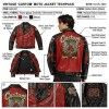 Custom Men's Leather Biker Jacket with Studded & Printed Detailing