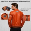 Custom Men's Orange Leather Biker Jacket, Vintage & Slim Fit
