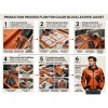 Custom Men's Black & Orange Sheepskin Leather Biker Jacket with Two Tone Detailing